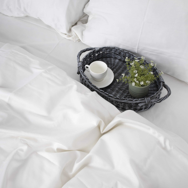 Фото - Комплект постільної білизни MirSon Сатин Moko White 0001 175х210 (2200000671332)