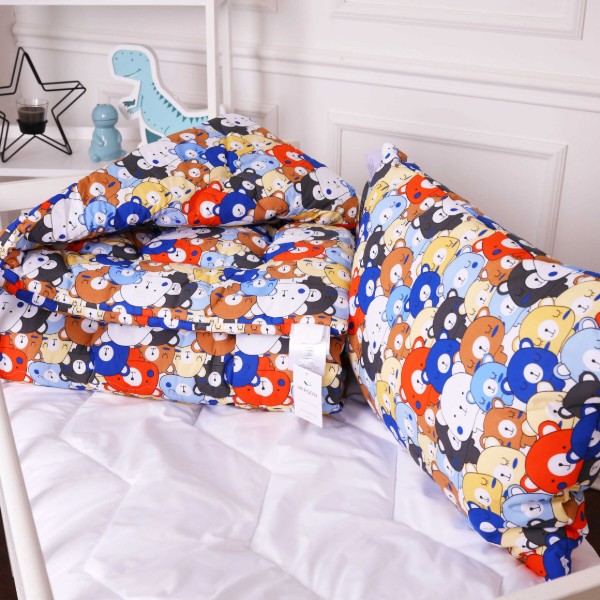 Фото - Одеяло детское зима MirSon антиаллергенное Kids Time 20-0032 Colored bears 140х205 см EcoSilk (2200009664755)