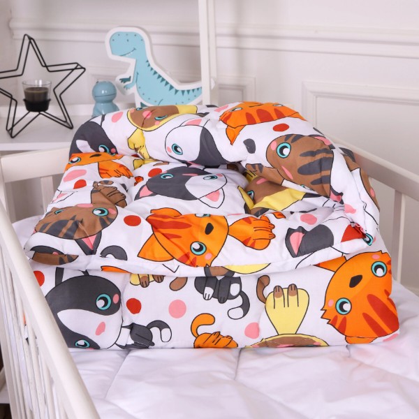 Фото - Одеяло детское зима MirSon антиаллергенное Kids Time 20-0035 Colored kittens 140х205 см Хлопок (2200009665165)