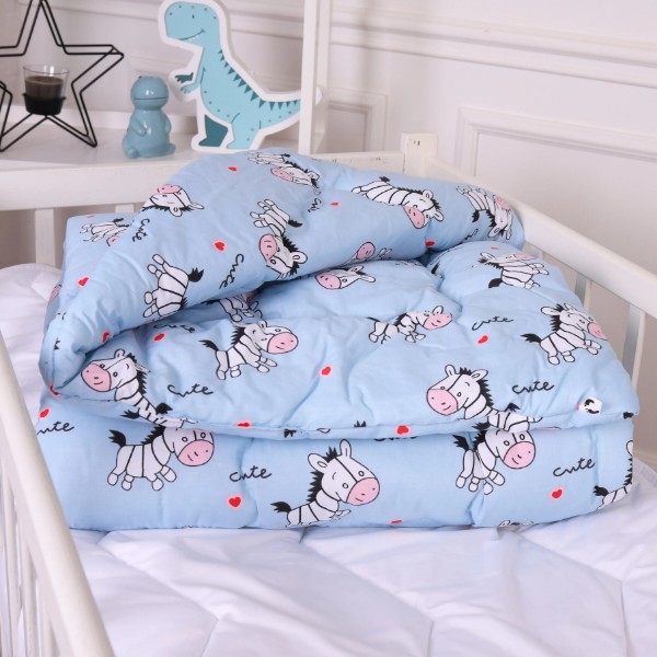 Фото - Ковдра дитяча зима MirSon антиалергенна Kids Time 20-0037 Cute blue zebra 110х140 см Бавовна (2200009665431)
