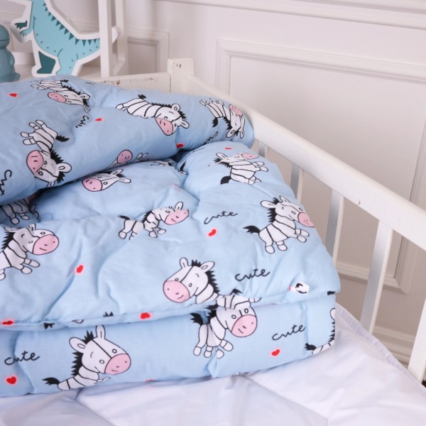 Фото - Ковдра дитяча зима MirSon антиалергенна Kids Time 20-0037 Cute blue zebra 110х140 см Бавовна (2200009665431)