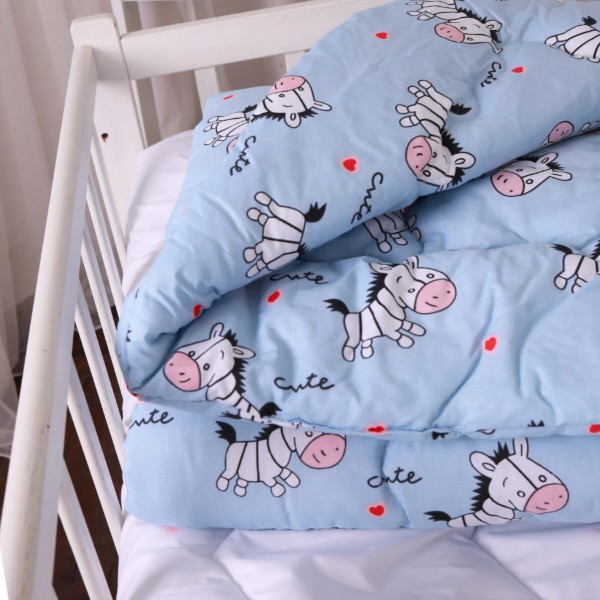 Фото - Ковдра дитяча зима MirSon антиалергенна Kids Time 20-0037 Cute blue zebra 110х140 см Бавовна (2200009665431)