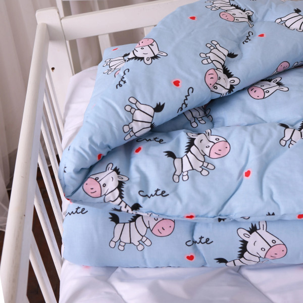 Фото - Одеяло детское зима MirSon антиаллергенное Kids Time 20-0037 Cute blue zebra 140х205 см EcoSilk (2200009665455)