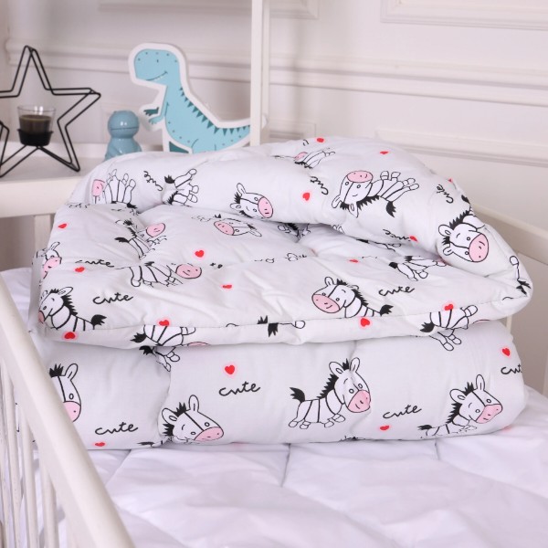 Фото - Одеяло детское зима MirSon антиаллергенное Kids Time 20-0040 Cute white zebra 140х205 см Хлопок (2200009665875)