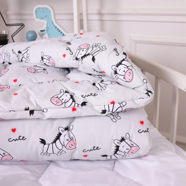 Фото - Одеяло детское зима MirSon антиаллергенное Kids Time 20-0040 Cute white zebra 140х205 см Хлопок (2200009665875)