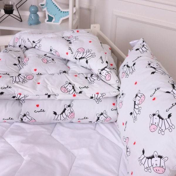 Фото - Одеяло детское зима MirSon антиаллергенное Kids Time 20-0040 Cute white zebra 140х205 см Хлопок (2200009665875)