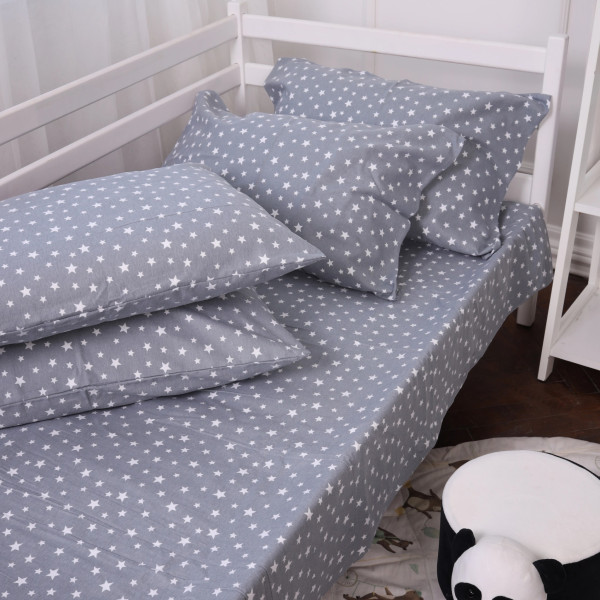 Фото - Наволочка MirSon Фланель 012 Grey Stars 60х60 см (2200009653216)