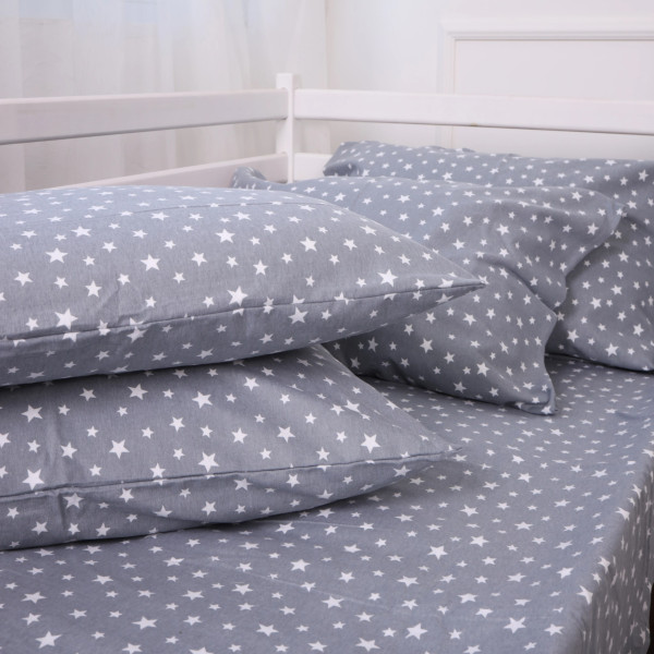 Фото - Наволочка MirSon Фланель 012 Grey Stars 60х60 см (2200009653216)