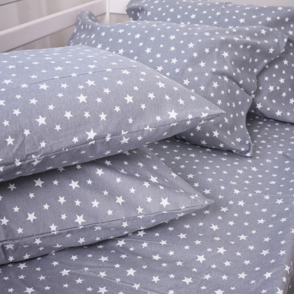 Фото - Наволочка MirSon Фланель 012 Grey Stars 60х60 см (2200009653216)