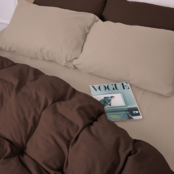 Фото - Комплект постільної білизни MirSon 004-003 Cappuchino/Brown 2x143x210 см (2200009658013)