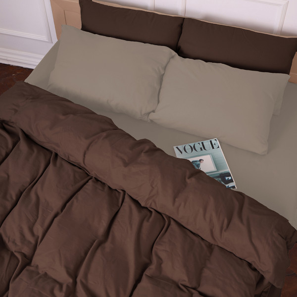 Фото - Комплект постільної білизни MirSon 004-003 Cappuchino/Brown 2x143x210 см (2200009658013)