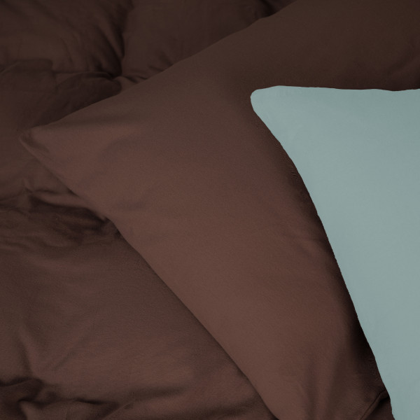 Фото - Наволочка MirSon Фланель 006-003 Menthol/Brown 60х60 см (2200009661464)