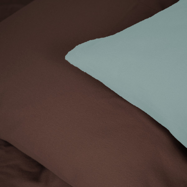 Фото - Наволочка MirSon Фланель 006-003 Menthol/Brown 60х60 см (2200009661464)