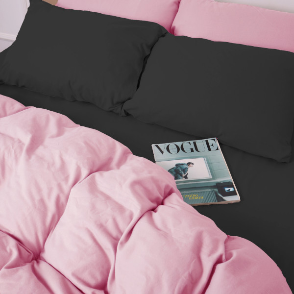 Фото - Наволочка MirSon Фланель 002-008 Black/Pink 60х60 см (2200009661945)