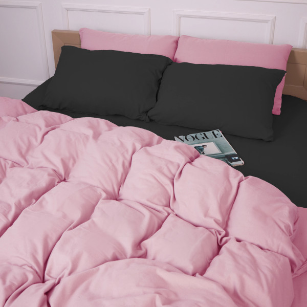 Фото - Наволочка MirSon Фланель 002-008 Black/Pink 60х60 см (2200009661945)