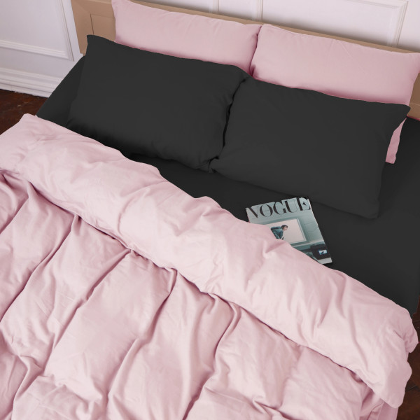 Фото - Наволочка MirSon Фланель 002-008 Black/Pink 60х60 см (2200009661945)