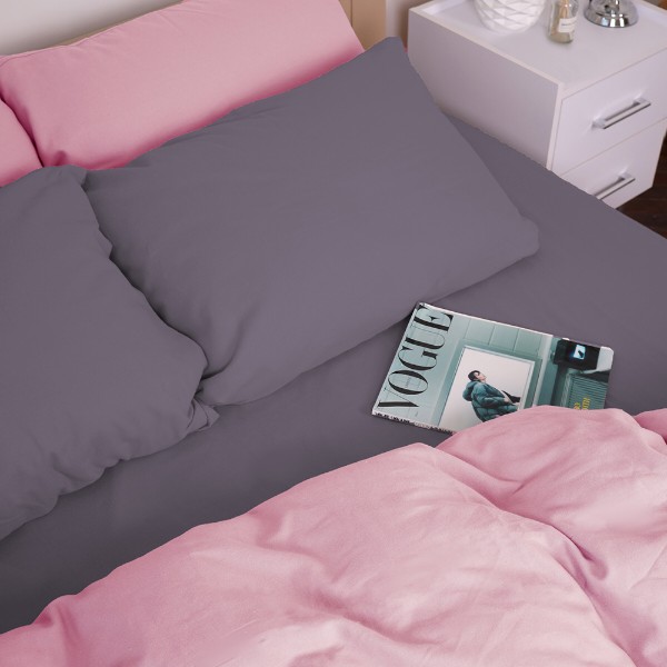 Фото - Комплект постельного белья MirSon 001-008 Ash grey/Pink 2x143x210 см (2200009660917)