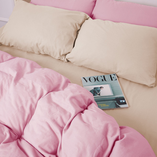 Фото - Комплект постільної білизни MirSon 007-008 Milk/Pink 2x143x210 см (2200009659942)