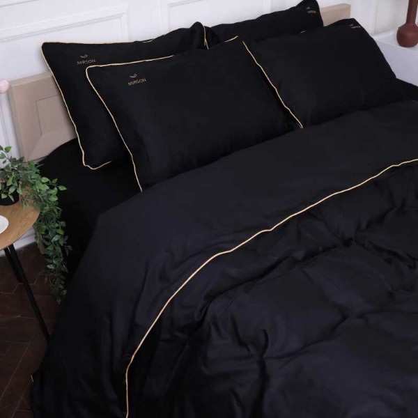 Фото - Комплект постельного белья детский MirSon Сатин Corner Black Pearl 110х140 см (2200001484269)