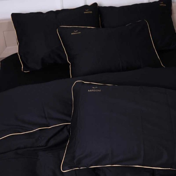 Фото - Комплект постельного белья детский MirSon Сатин Corner Black Pearl 110х140 см (2200001484269)