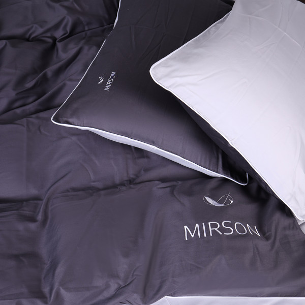 Фото - Комплект постільної білизни MirSon King Size Сатин 0251+0240 Smoke 220х240 (2200001169685)