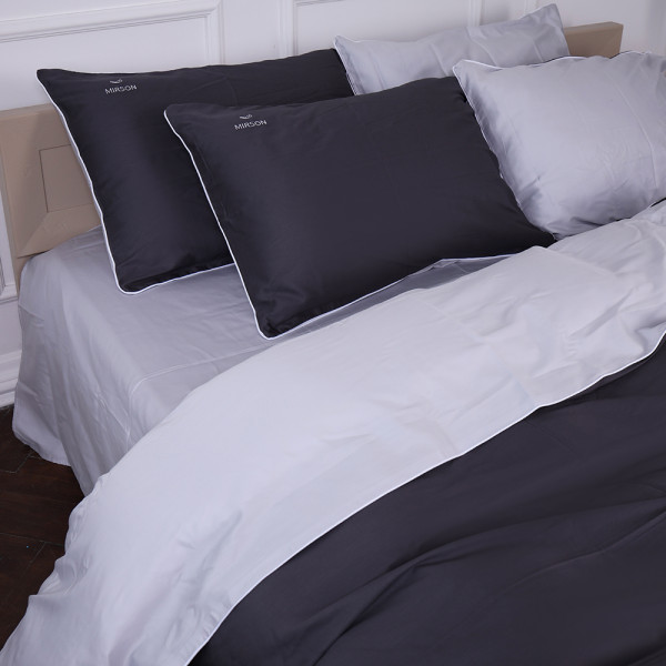 Фото - Комплект постільної білизни MirSon Сатин Smoke 0251+0240 200х220 (2200000688842)