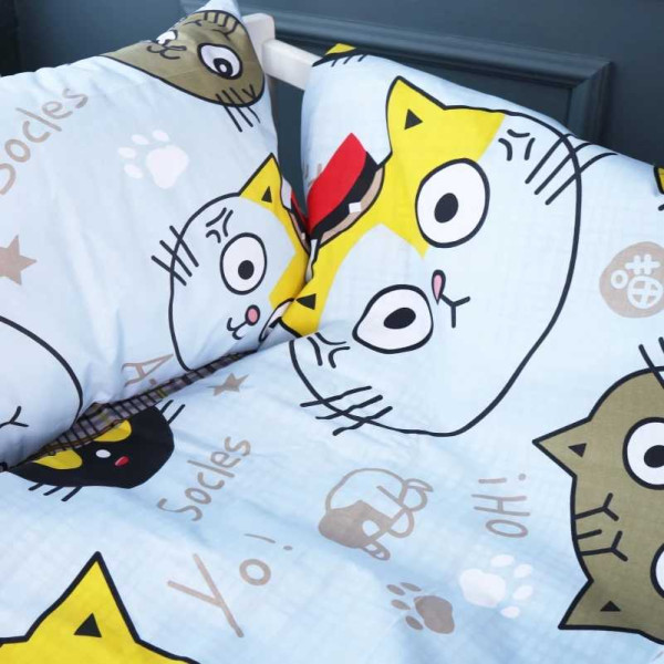 Фото - Комплект постільної білизни дитячий MirSon Бязь Kids Time 18-0007 Cool Cat 143 x 210 см (2200007002467)