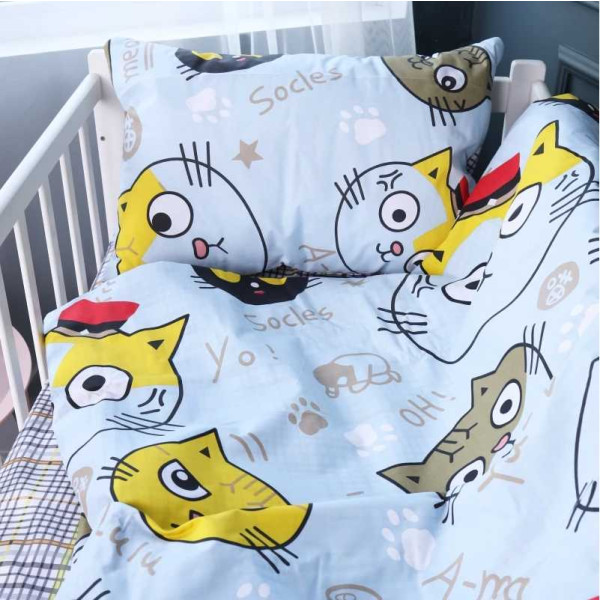 Фото - Комплект постільної білизни дитячий MirSon Бязь Kids Time 18-0007 Cool Cat 143 x 210 см (2200007002467)