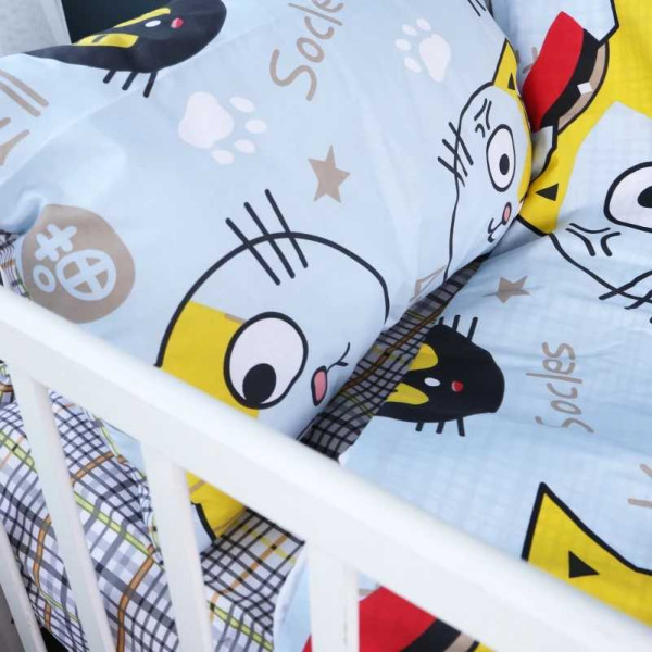 Фото - Комплект постільної білизни дитячий MirSon Бязь Kids Time 18-0007 Cool Cat 143 x 210 см (2200007002467)
