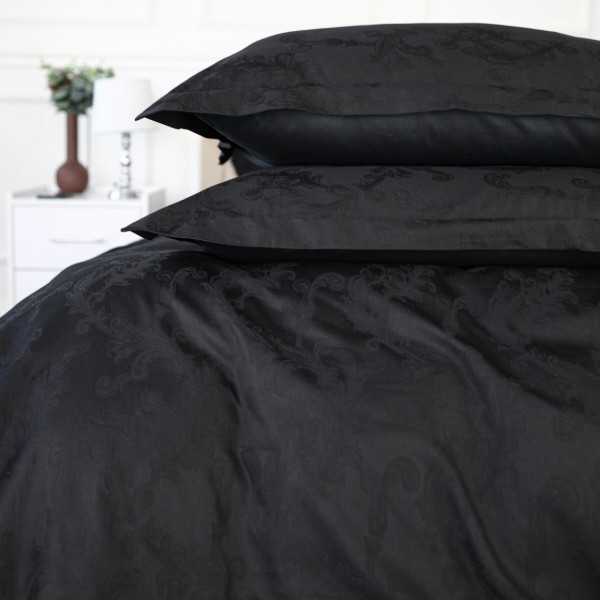 Фото - Наволочка MirSon Сатин Жаккард 6031 Count Black 60х60 см (2200008763640)