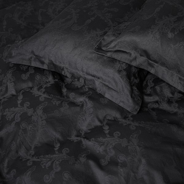 Фото - Наволочка MirSon Сатин Жаккард 6031 Count Black 60х60 см (2200008763640)