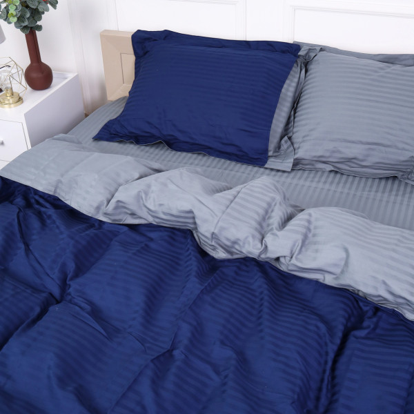 Фото - Комплект постільної білизни дитячий MirSon Satin Stripe 30-0020 + 30-0011 Sumburey 110х140 (2200005247501)