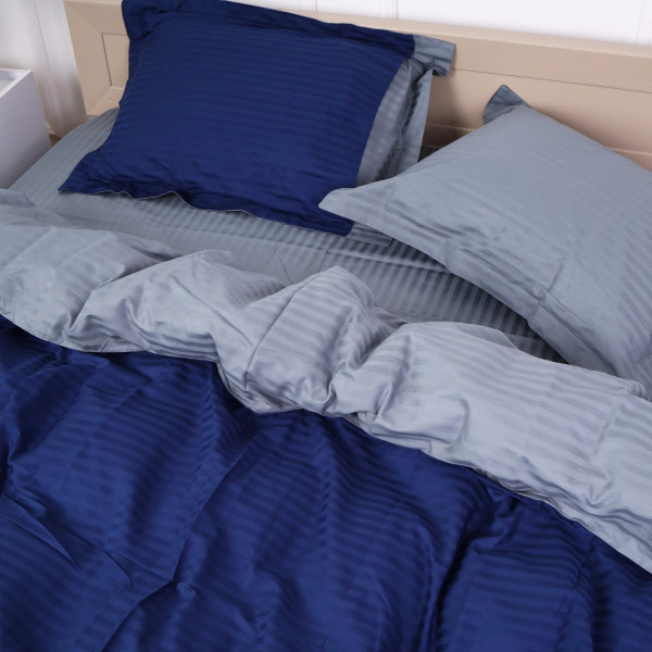 Фото - Комплект постільної білизни дитячий MirSon Satin Stripe 30-0020 + 30-0011 Sumburey 110х140 (2200005247501)