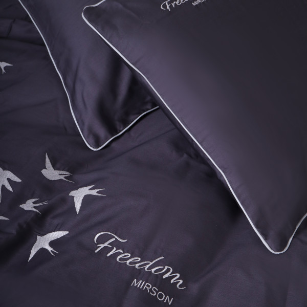 Фото - Комплект постільної білизни MirSon Сатин ELIT 0240 Iron grey "Freedom" 160х220 (2200008706852)