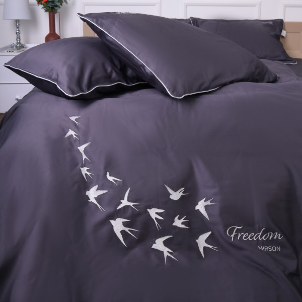 Фото - Комплект постельного белья MirSon Сатин ELIT 0240 Iron grey "Freedom" 2 x 143 x 210 см (2200008706746)