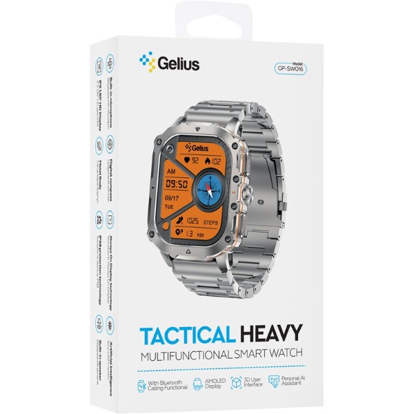 Фото - Смарт-годинник Gelius Tactical Heavy (GP-SW016) Silver Titan (101910)