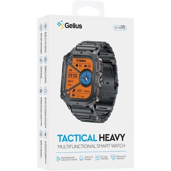 Фото - Смарт-годинник Gelius Tactical Heavy (GP-SW016) Black Chrome (101909)