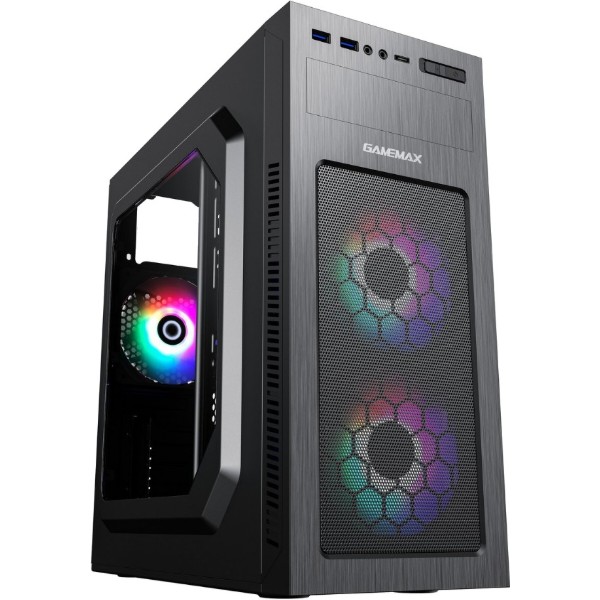 Фото - Корпус Gamemax ATX з блоком живлення Midi Tower MT525-2U3TYC-500B