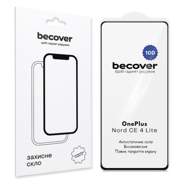 Фото - Захисне скло для смартфону BeCover for OnePlus Nord CE 4 Lite 10D Black (715712)