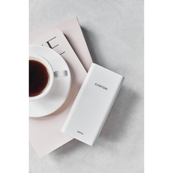 Фото - Батарея мобильная Canyon 20000mAh White (CNE-CPB2001W)