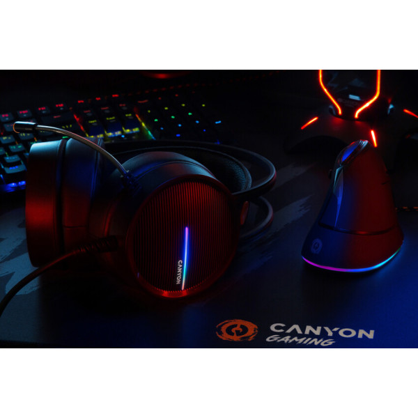 Фото - Гарнитура проводная игровая Canyon GH-8A Black Orange (CND-SGHS8A)