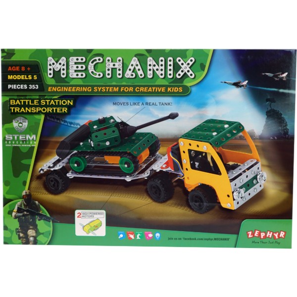 Фото - Металлический конструктор ZEPHYR "MECHANIX" Тягач (353элм/5мод) (1024)