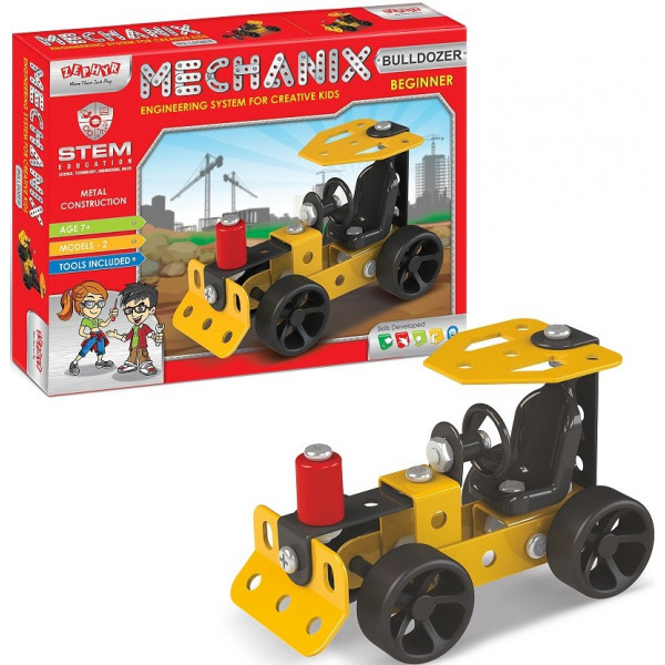 Фото - Металевий конструктор ZEPHYR "MECHANIX"  Бульдозер (2 моделі + інструменти) (1059)