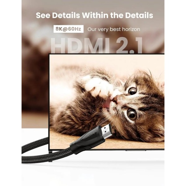 Фото - Кабель HDMI UGREEN HD140 HDMI Cable with Braided 5m Black (80405)