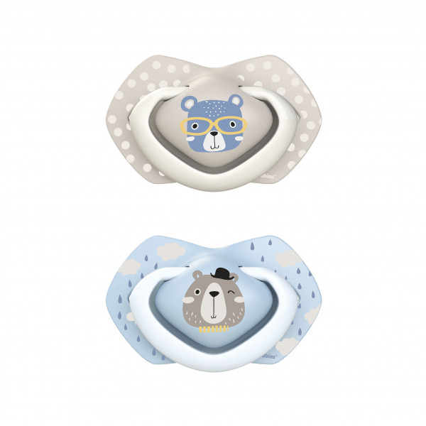 Фото - Симетрична пустушка Canpol babies 18+ міс BONJOUR PARIS 2 шт. - блакитна (22/649_blu)