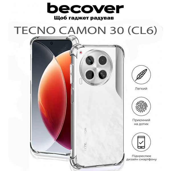 Фото - Чохол для смартфону BeCover Anti-Shock for Tecno Camon 30 (CL6) Clear (711790)