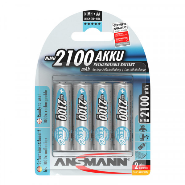 Фото - Акумулятор тип AA Ansmann AA 4 X 2100 mAh NiMH 1.2V maxE PREMIUM (5035052)