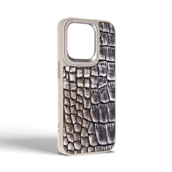 Фото - Чохол для смартфону Harder Glamorous Croco for Apple iPhone 14 Pro Grey Gold (ARM76770)