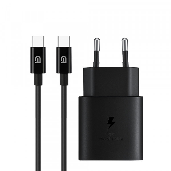 Фото - Сетевое зарядное устройство Armorstandart AR-TA800 USB-C 25W black + кабель USB-C to USB-C (ARM77720)