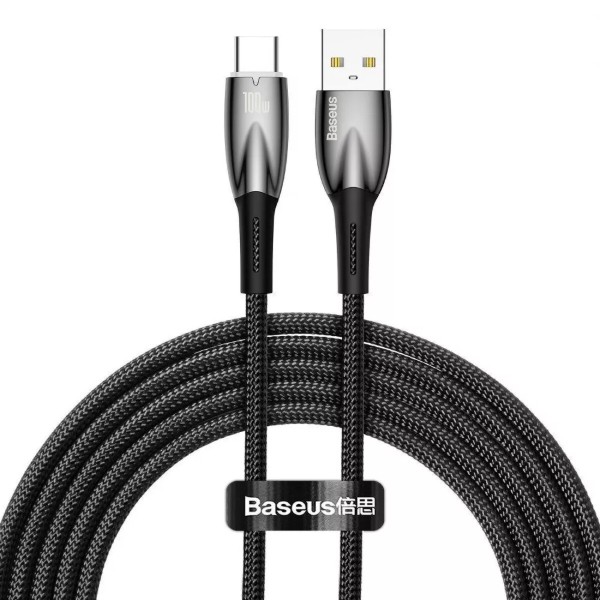 Фото - Кабель Baseus Glimmer Series Fast Charging Type-C 100W 2 m Black (CADH000501)